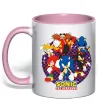 Чашка з кольоровою ручкою Sonic team Ніжно рожевий фото
