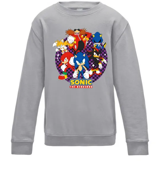 Дитячий світшот Sonic team Сірий меланж фото