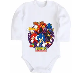 Дитячий бодік Sonic team Білий фото
