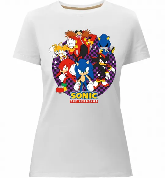 Жіноча преміум футболка Sonic team Білий фото