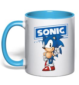 Чашка з кольоровою ручкою Їжак Сонік