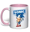 Чашка з кольоровою ручкою Їжак Сонік Ніжно рожевий фото
