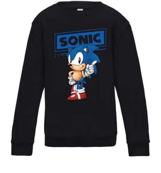 Дитячий світшот Їжак Сонік Чорний фото