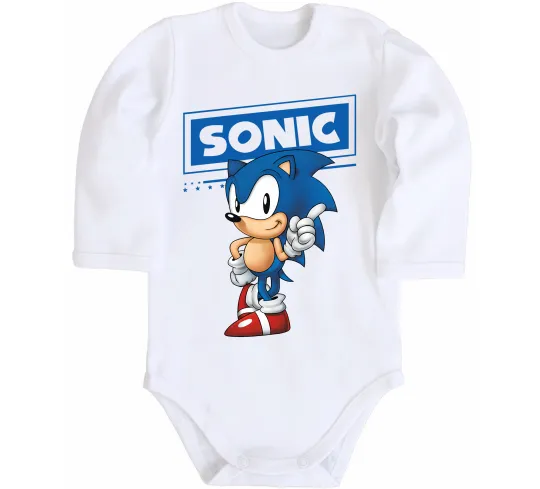 Дитячий бодік Їжак Сонік Білий фото