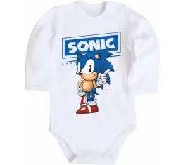 Дитячий бодік Їжак Сонік Білий фото
