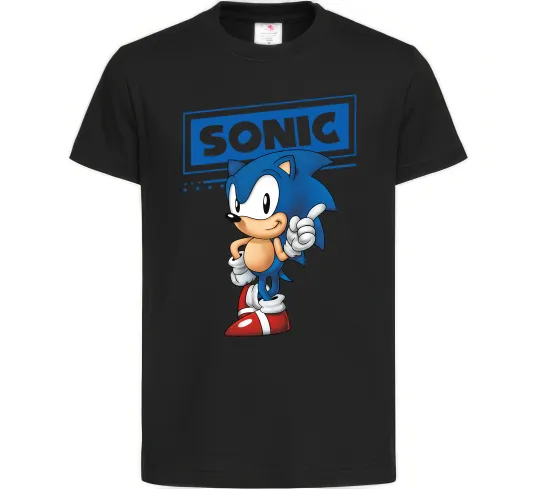 Дитяча футболка Їжак Сонік Чорний фото