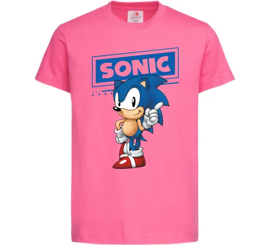 Дитяча футболка Їжак Сонік Яскраво-рожевий фото