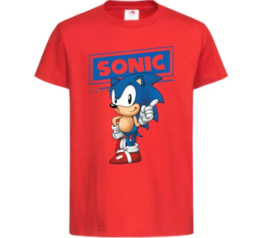 Дитяча футболка Їжак Сонік Червоний фото