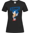 Жіноча футболка Їжак Сонік Чорний фото