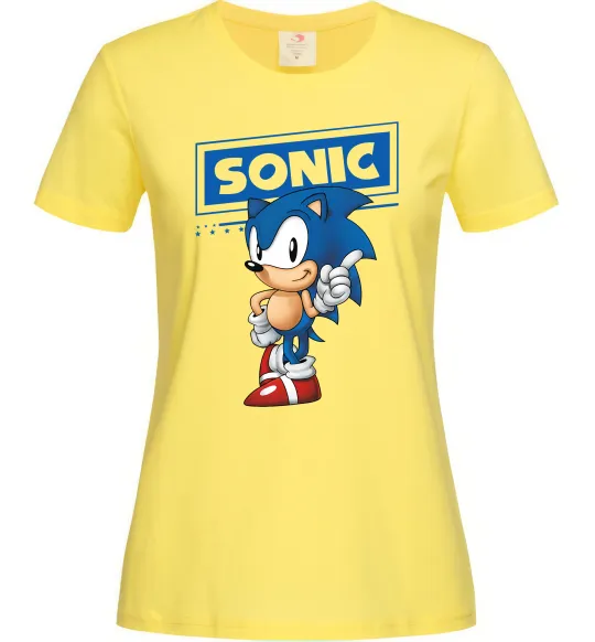 Жіноча футболка Їжак Сонік Лимонний фото