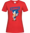 Жіноча футболка Їжак Сонік Червоний фото