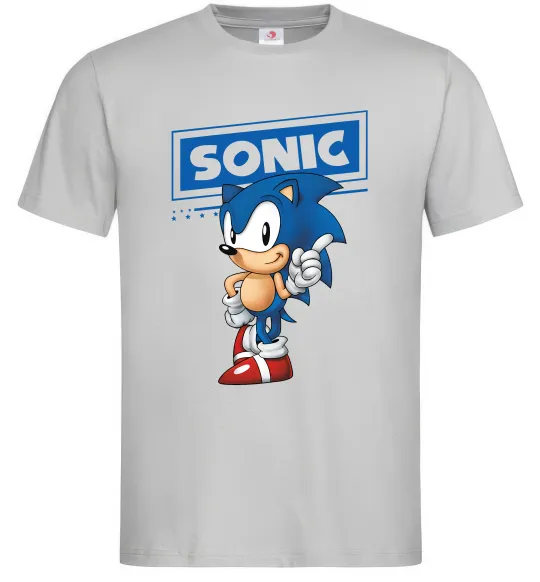 Чоловіча футболка Їжак Сонік Сірий фото