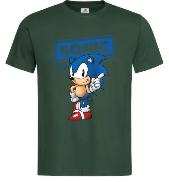 Чоловіча футболка Їжак Сонік Темно-зелений фото
