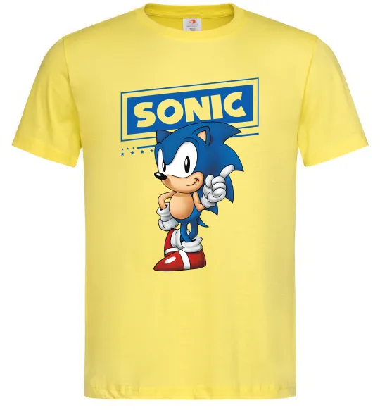 Чоловіча футболка Їжак Сонік Лимонний фото