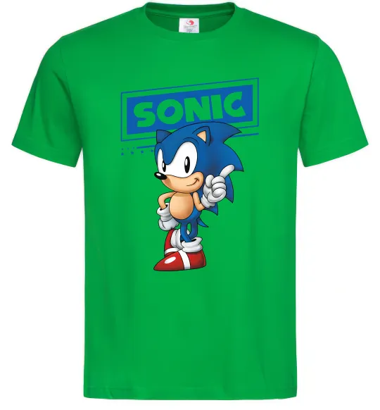 Чоловіча футболка Їжак Сонік Зелений фото