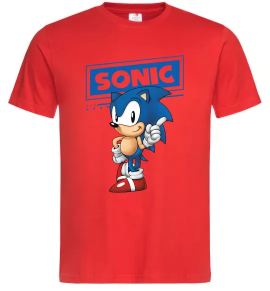 Чоловіча футболка Їжак Сонік Червоний фото