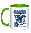 Чашка з кольоровою ручкою Sonic too slow Зелений фото