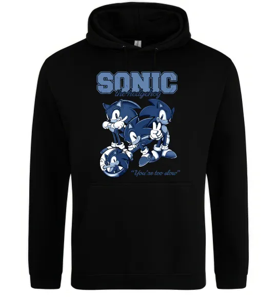 Жіноча толстовка (худі) Sonic too slow Чорний фото