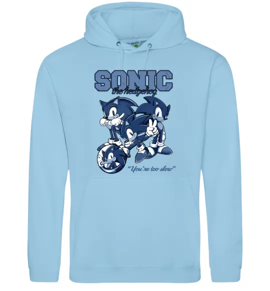 Жіноча толстовка (худі) Sonic too slow Блакитний фото