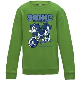 Детский Свитшот Sonic too slow Лаймовый фото