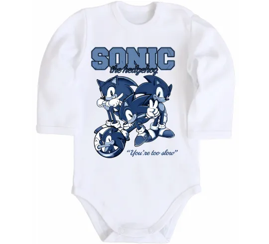 Дитячий бодік Sonic too slow Білий фото