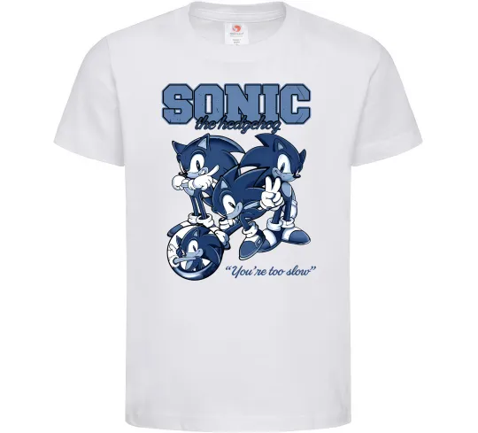 Дитяча футболка Sonic too slow Білий фото