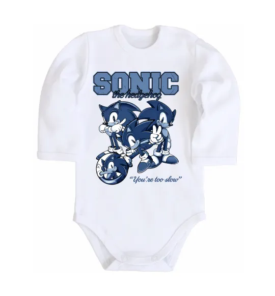 Дитячий бодік Sonic too slow Білий фото