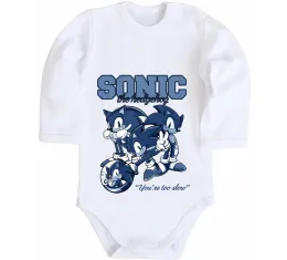Дитячий бодік Sonic too slow Білий фото