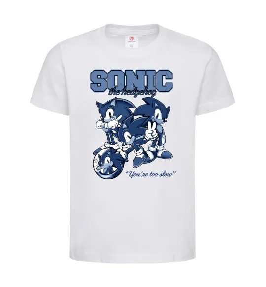 Дитяча футболка Sonic too slow Білий фото