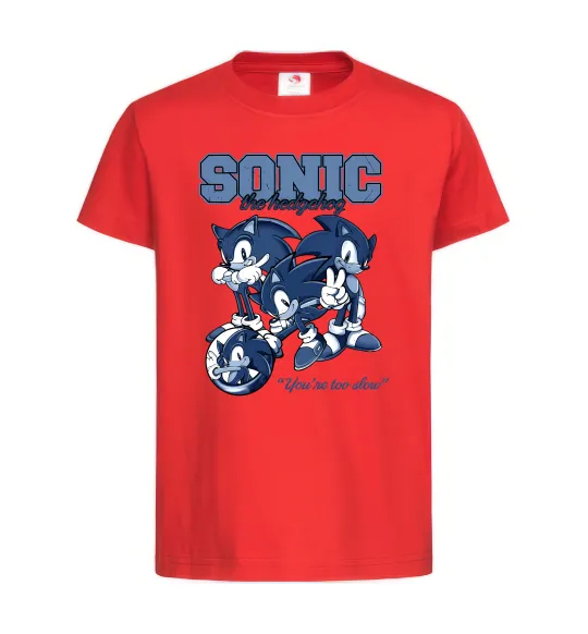 Дитяча футболка Sonic too slow Червоний фото
