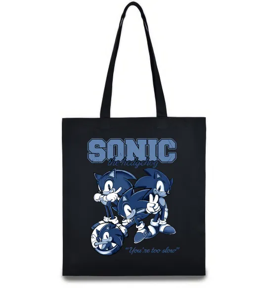 Еко-сумка Sonic too slow Чорний фото