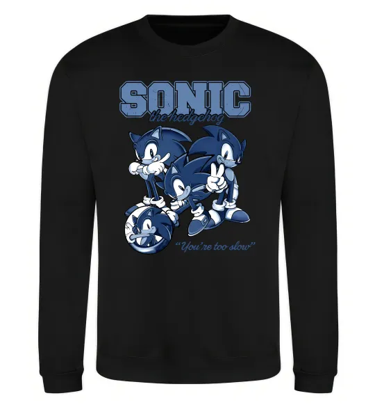 Свитшот Sonic too slow Черный фото