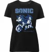 Жіноча преміум футболка Sonic too slow Чорний фото