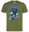 Чоловіча футболка Sonic too slow Оливковий фото