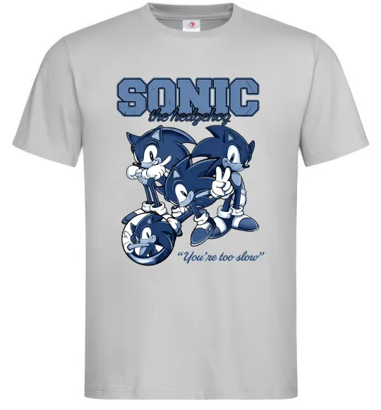 Чоловіча футболка Sonic too slow Сірий фото