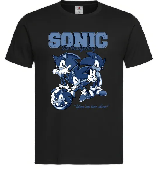 Чоловіча футболка Sonic too slow Чорний фото