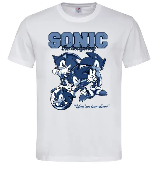 Чоловіча футболка Sonic too slow Білий фото
