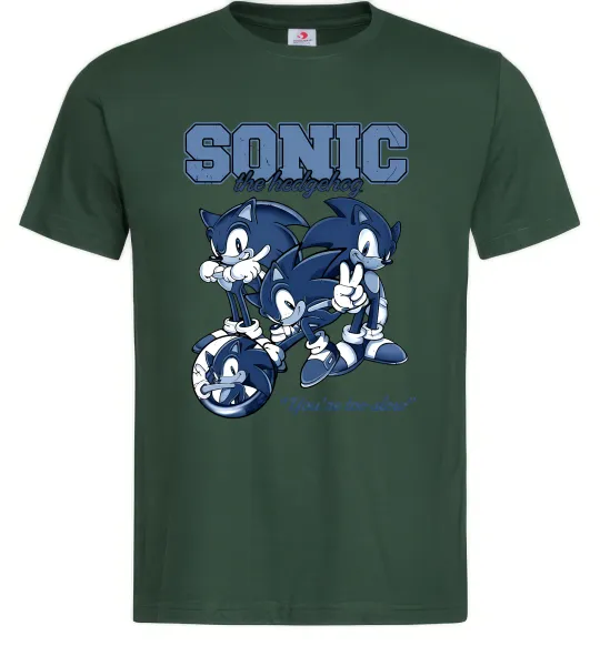 Чоловіча футболка Sonic too slow Темно-зелений фото