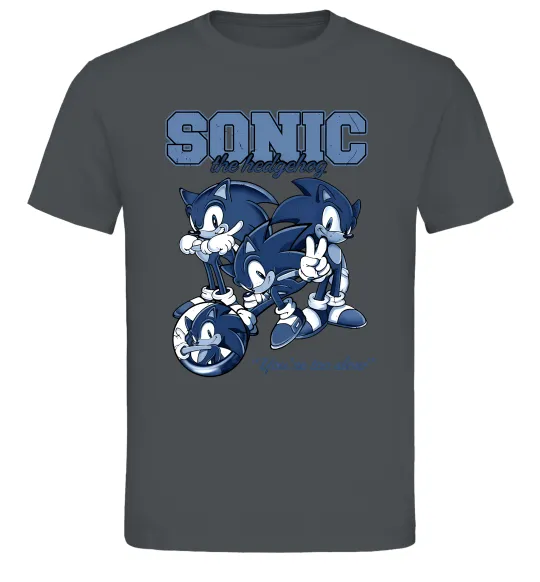 Чоловіча футболка Sonic too slow Графіт фото