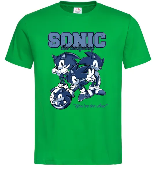 Чоловіча футболка Sonic too slow Зелений фото
