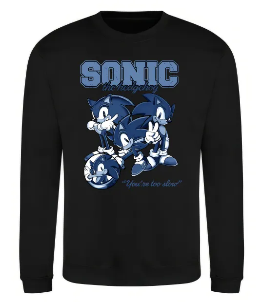 Світшот Sonic too slow Чорний фото