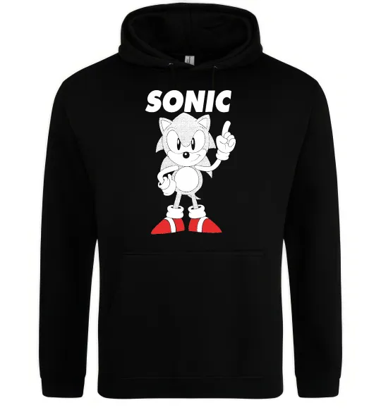 Чоловіча толстовка (худі) Hedgehog Sonic Чорний фото