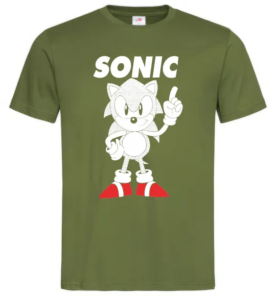 Чоловіча футболка Hedgehog Sonic Оливковий фото