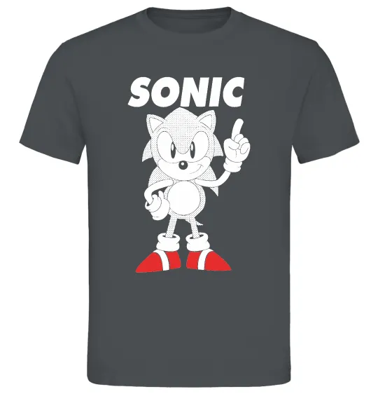 Чоловіча футболка Hedgehog Sonic Графіт фото