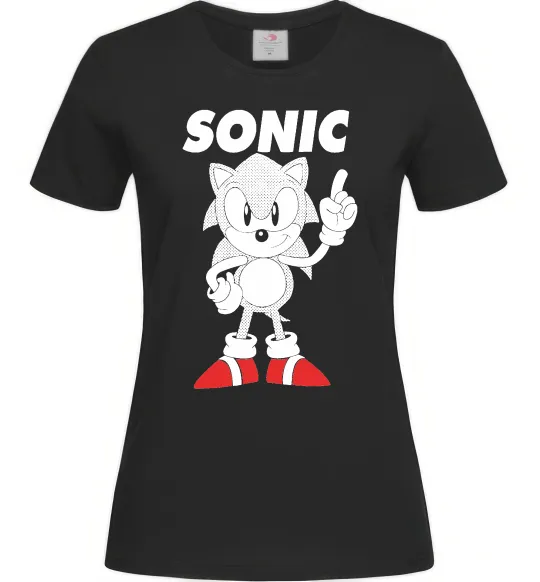 Жіноча футболка Hedgehog Sonic Чорний фото