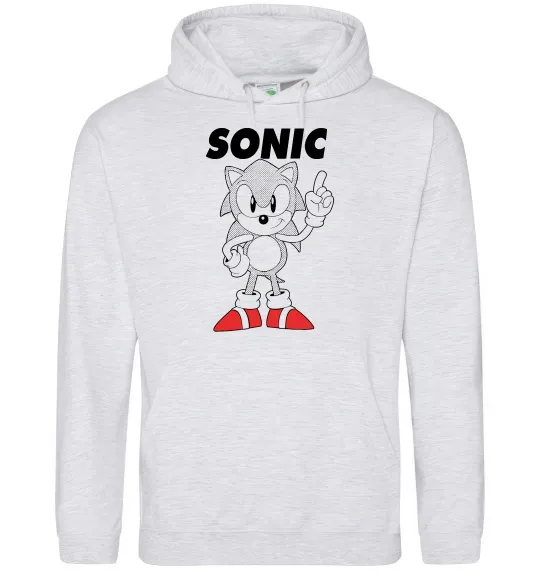 Чоловіча толстовка (худі) Hedgehog Sonic Сірий меланж фото