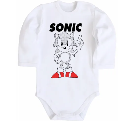 Дитячий бодік Hedgehog Sonic Білий фото