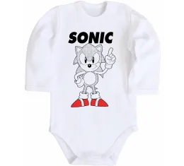 Дитячий бодік Hedgehog Sonic Білий фото