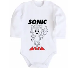 Дитячий бодік Hedgehog Sonic Білий фото