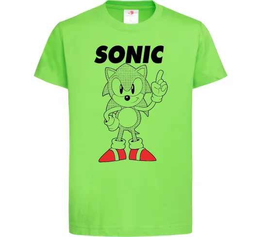 Дитяча футболка Hedgehog Sonic Лаймовий фото